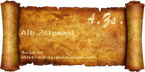 Alb Zsigmond névjegykártya