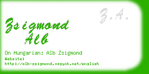 zsigmond alb business card